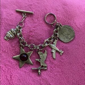 Vintage silver charm bracelet